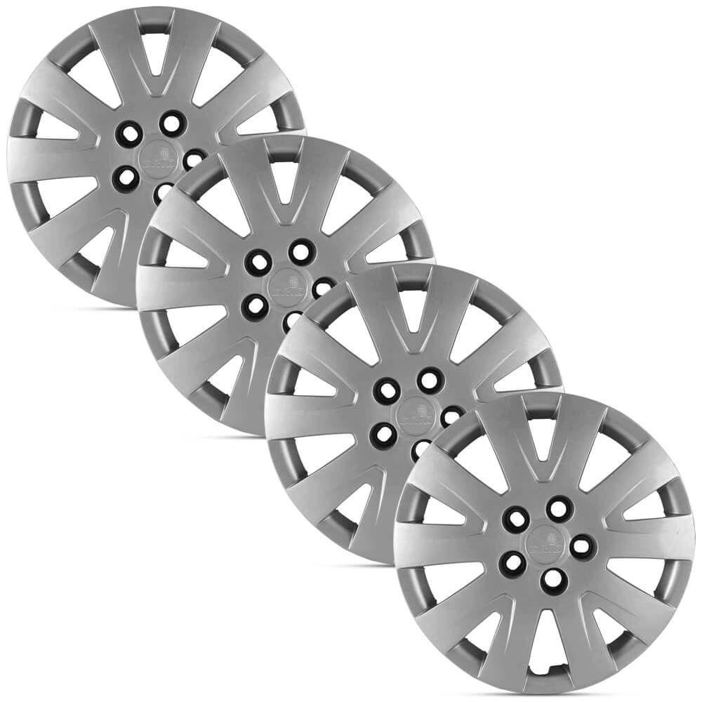 Jogo 4 Calota Modelo Original Fox Polo Prata Aro 15 Grid