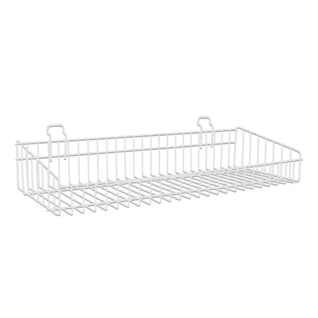 Cesto Aramado Para Painel Canaletado 20x50cm Reforçado Grande Organizador Loja