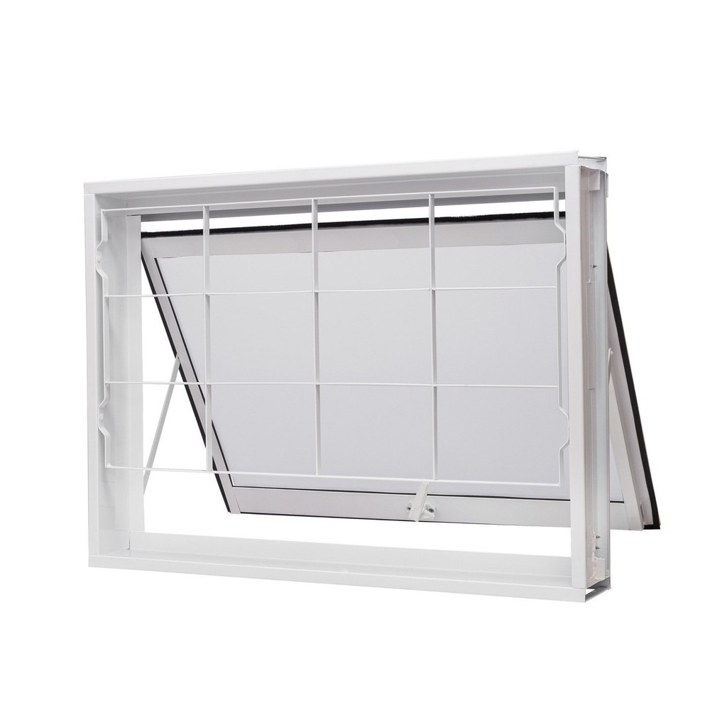 Janela de Aço Maxim-Ar 60x80cm com Grade Quadriculada e Vidro Boreal Qualitysol Ramassol em Oferta na Shopee