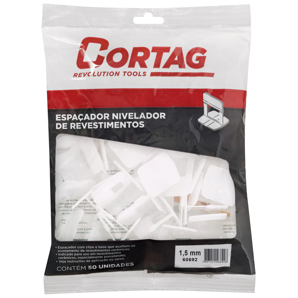 Espaçador Nivelador 1,5mm 50 peças Cortag para Revestimentos Piso Rejunte em Oferta na Shopee