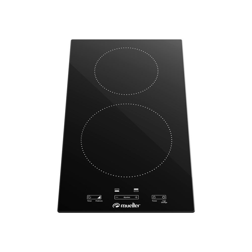 Cooktop Mueller 2 Bocas de Indução com mesa Vitrocerâmica e Painel Touch Control MCI162BG1 220V
