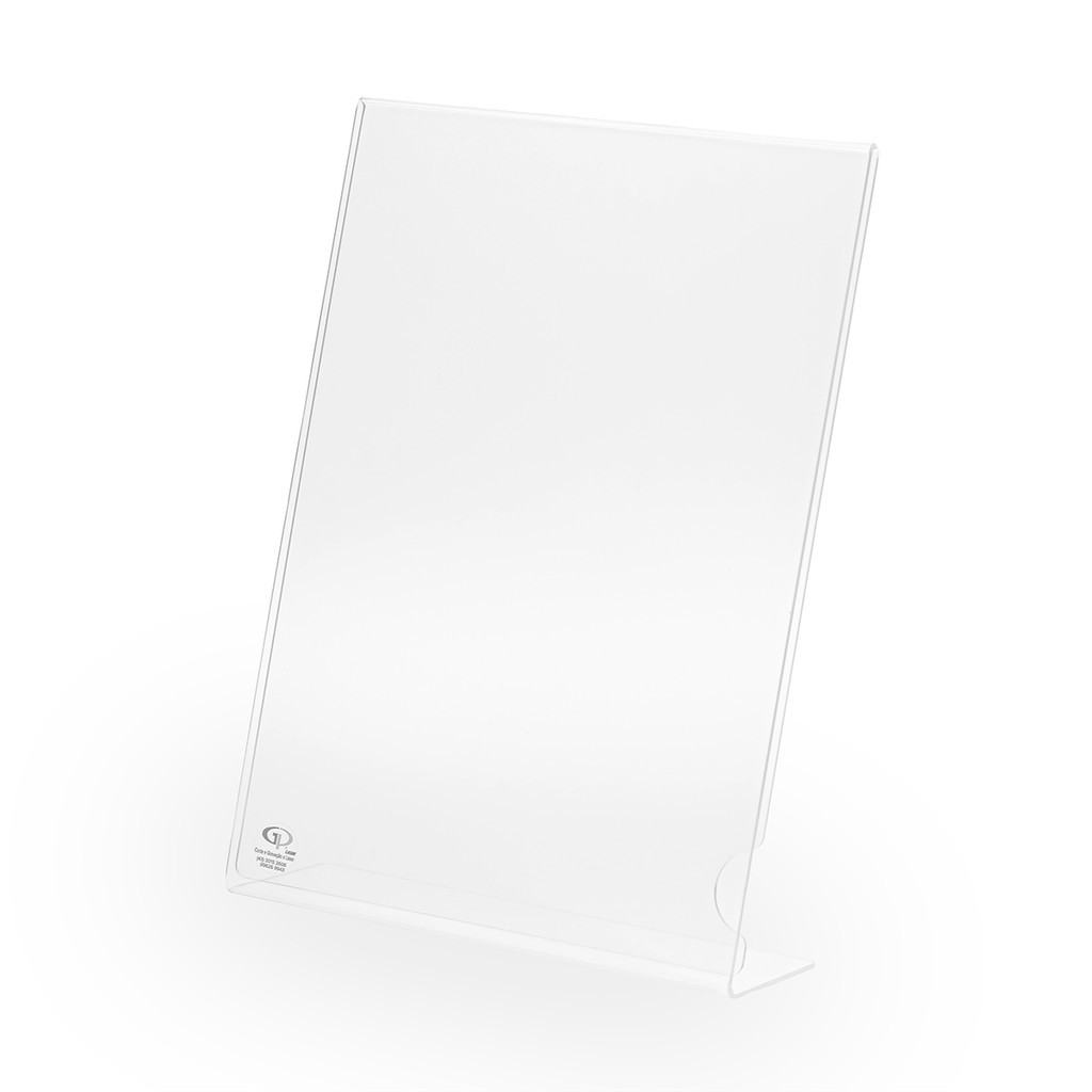Display de Mesa em Acrílico A6 Suporte Expositor Vertical Prático Porta Preço Folheto e Comunicado
