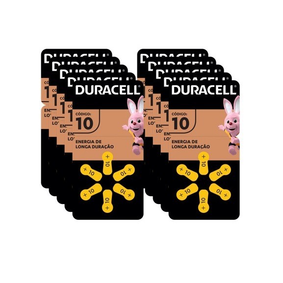60 Pilhas Auditivas Nº A10 / Pr70 Duracell Com 6 Unidades - Home Appliances