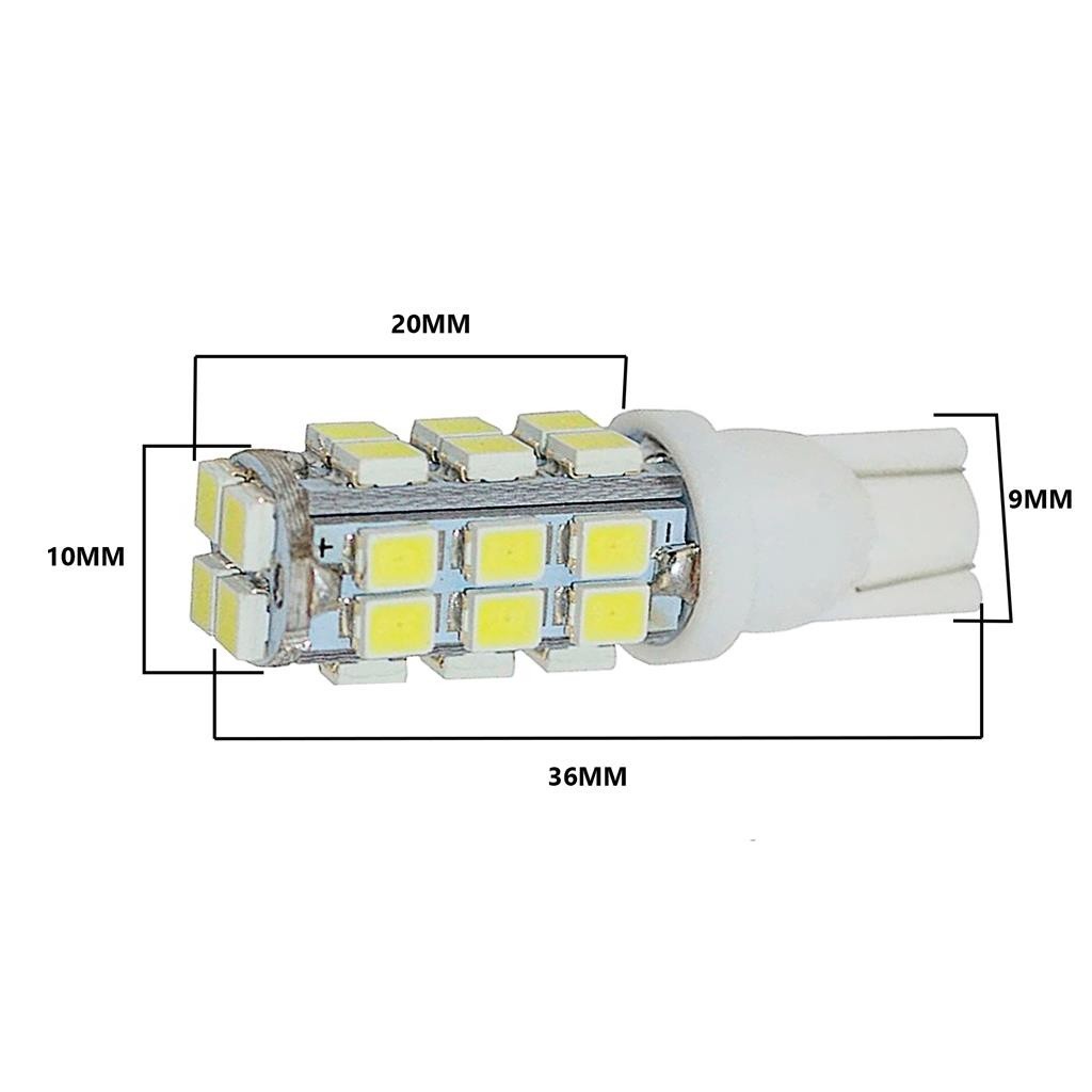 Par Lampadas Pingao 28 Leds T10 meia luz Super Branco carro · foto 2