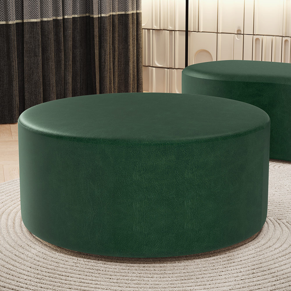 Puff Redondo Orgânico para Living 90cm Lola W01 Couríssimo Verde - Lyam Decor em Oferta na Shopee