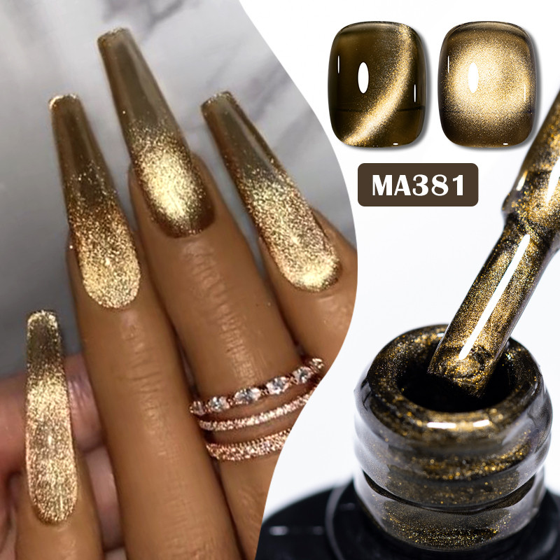 MEET ACROSS 7ml Gel Magnético Para Unhas Com Glitter Dourado , Efeito Olho De Gato , De Imersão LED UV Semipermanent em Oferta na Shopee