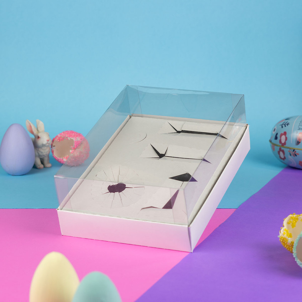 10 Caixas De Pascoa Mini Confeiteiro / Ovo infantil de 50g - 100g (adjustável) - Branco Duplex em Oferta na Shopee