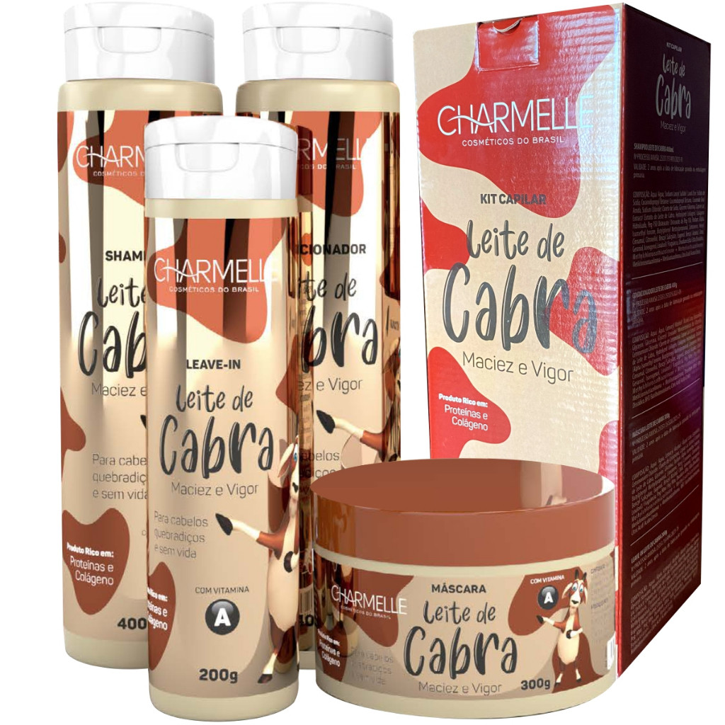 Kit Capilar Leite De Cabra Charmelle Maciez E Vigor em Oferta na Shopee