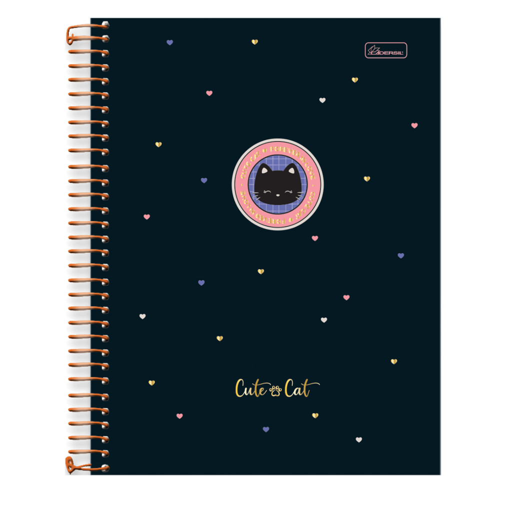 Caderno 01 Matéria Colegial Cut & Cat 80 Folhas - CADERSIL MODELO:CUT&CAT em Oferta na Shopee