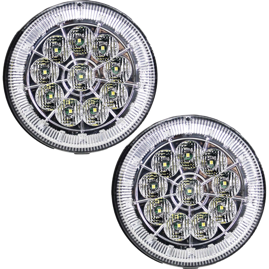 2 Lanterna Traseira 125mm Caminhão Carreta Mod. Randon 10 LED CR 24V