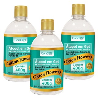 Kit 3 und Álcool Gel Concare Flow 400g em Oferta na Shopee