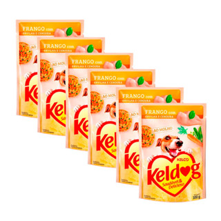 Kit 6 Ração Úmida para Cachorro Keldog Sabor Frango com Ervilha e Cenoura em Sachê 100g em Oferta na Shopee