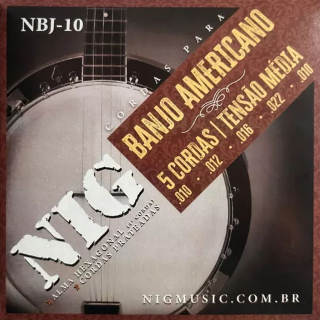 Encordoamento Banjo Americano 5c Nig Nbj10 .010 em Oferta na Shopee
