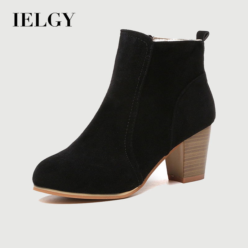 IELGY Bota De Salto Alto IELGY Com Zíper Lateral - Women Shoes