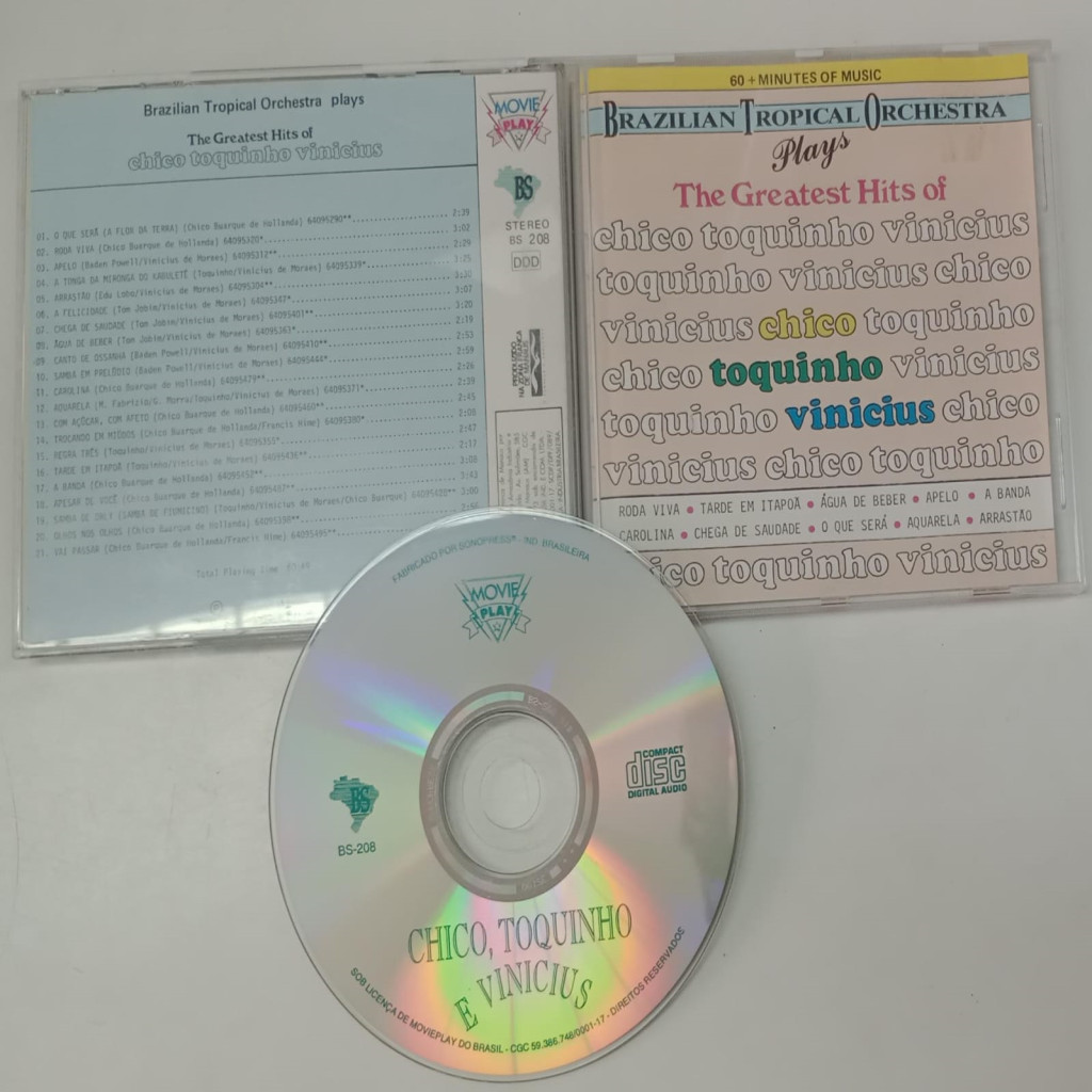 CD: BRAZILIAN TROPICAL ORCHESTRA PLAYS THE GREATEST HITS OF CHICO TOQUINHO VINICIUS de BRAZILIAN TROPICAL ORCHESTRA