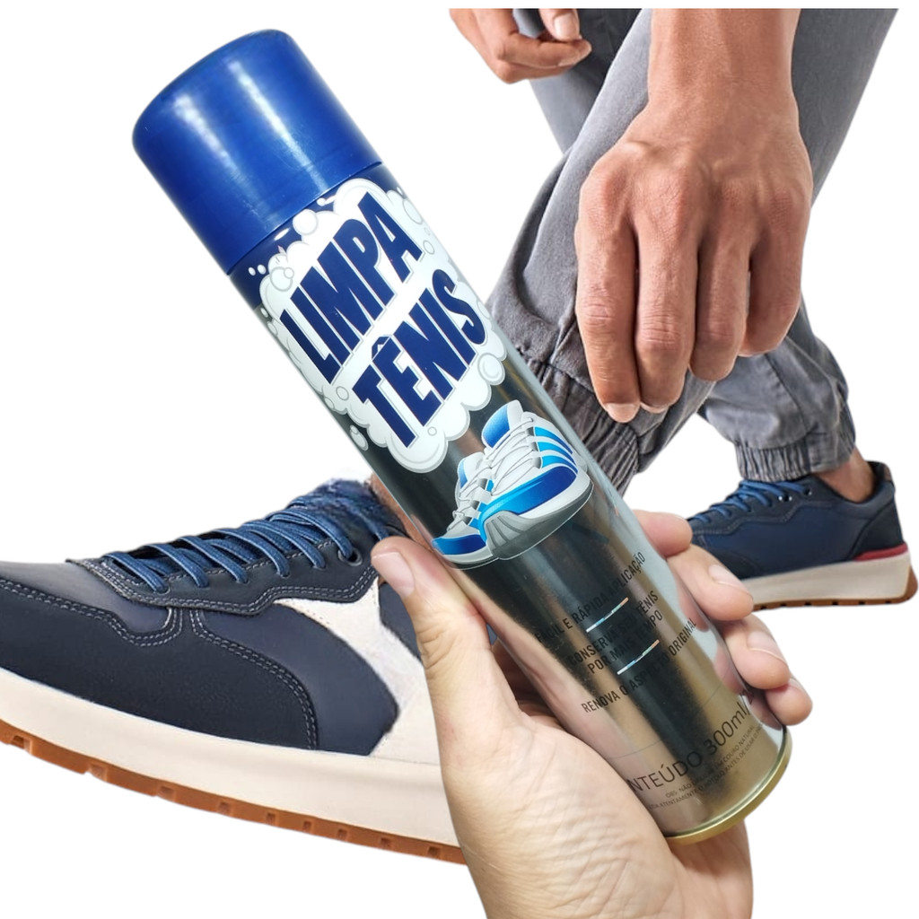 Combo 2 Limpa Tênis Branco e Colorido Premium Espuma Limpa Tênis Petroplus Spray Limpador a Seco