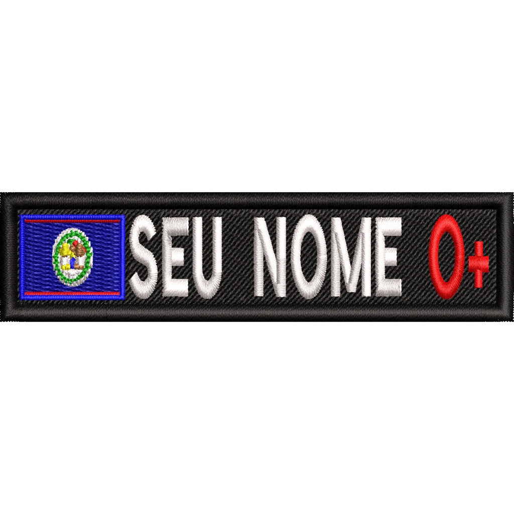 Patch Bordado Tarjeta Nome Belize Moto Clube Airsoft Tar96