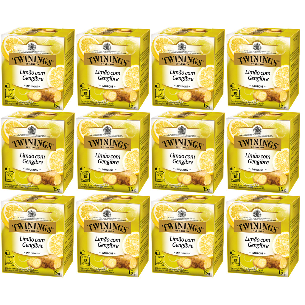 Chá Twinings Limão Com Gengibre Kit 12 Caixas 10 Un 120 Sachês