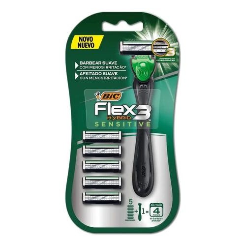 Bic Barbeador Flex 3 Hybrid Sensitive 5 Lâminas 1un - Beauty