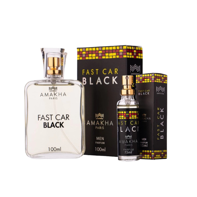 Kit Perfumado Masculino - Fast Car Black: Perfume 15ml + 100ml | Amakha Paris em Oferta na Shopee