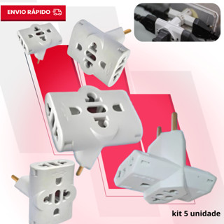 Adaptador de Tomada Benjamin 10A Pino Maciço T Resistente plug Tripolar universal 110/220v bivolt em Oferta na Shopee