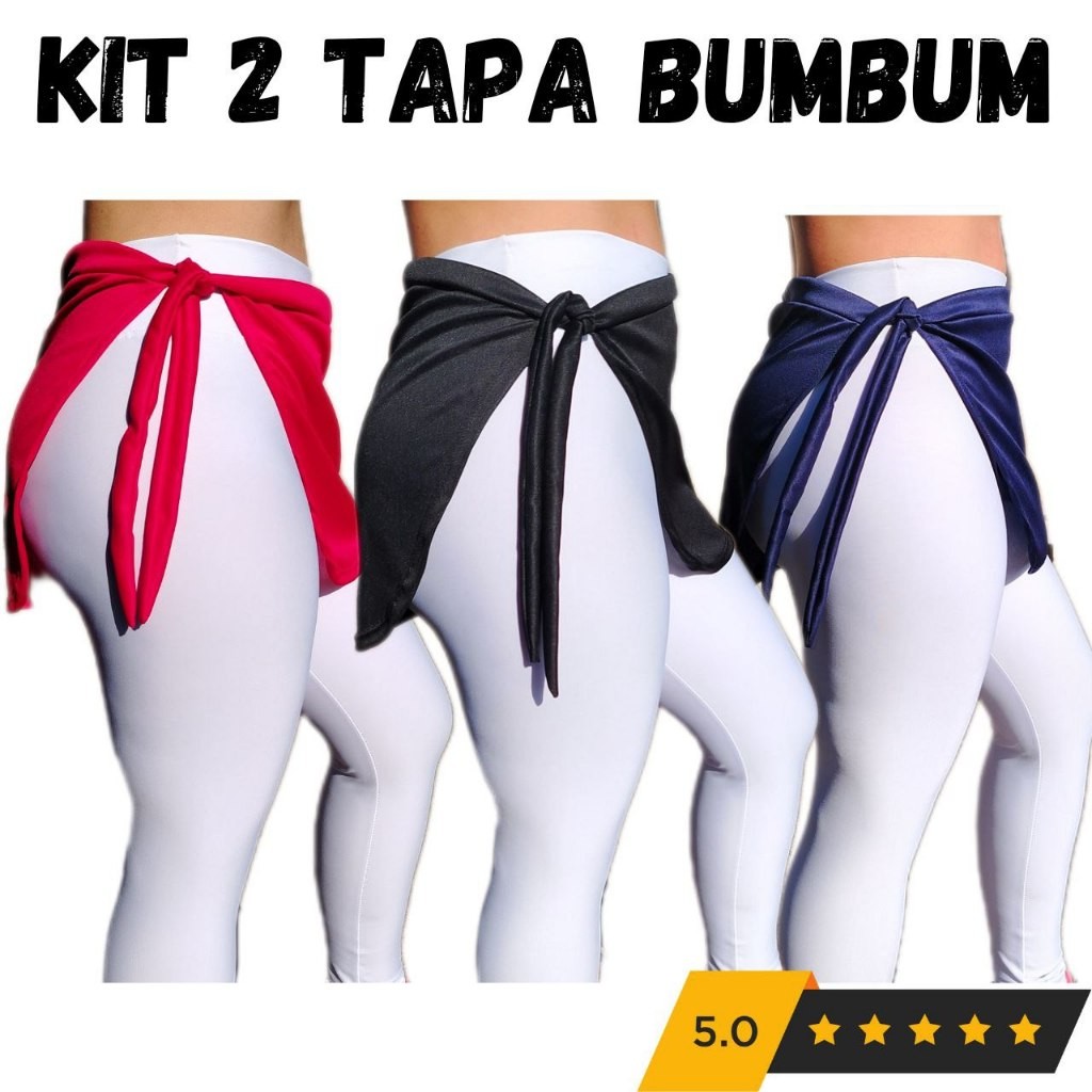 Tapa-bumbum com amarração para short legging ou calça legging KIT 2 PEÇAS
