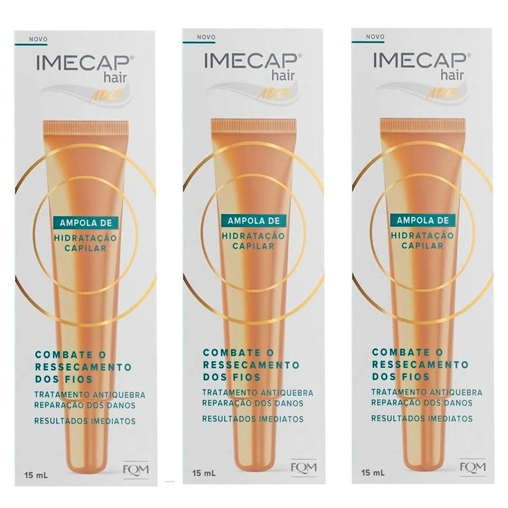 3 Un Imecap Hair Max Ampola De Hidratação Capilar De 15ml Cd