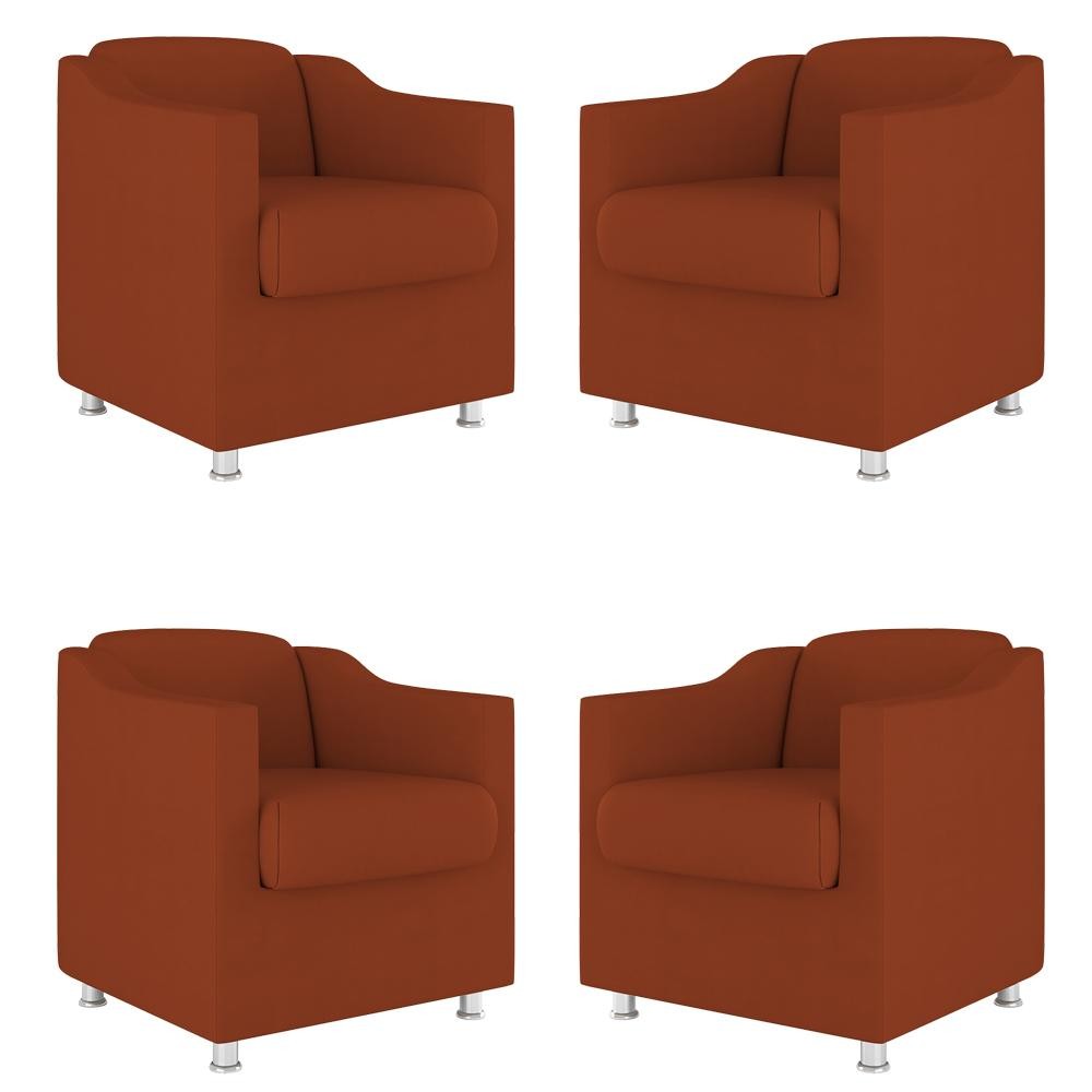 Kit 04 Poltronas Decorativas Sala de Espera Clinica Suede em Oferta na Shopee