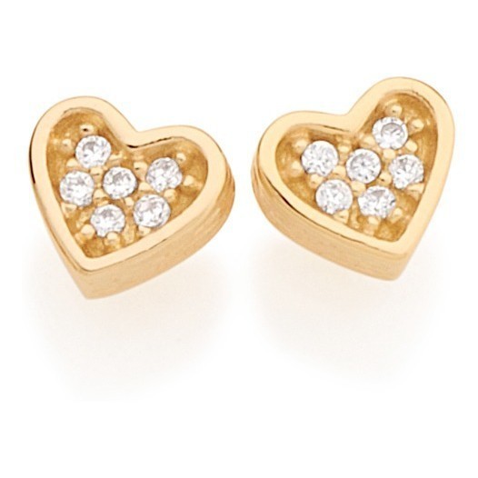 Brinco Coração Com Zircônias Rommanel 525282 em Oferta na Shopee