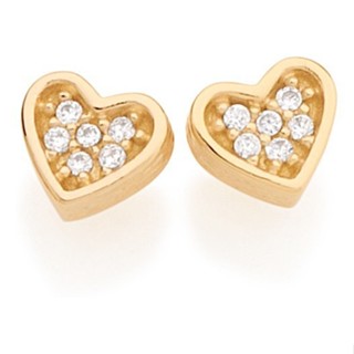 Brinco Coração Com Zircônias Rommanel 525282 em Oferta na Shopee