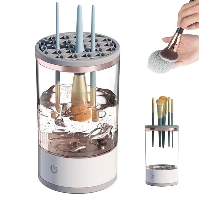 Lavador De Pincel De Maquiagem Limpador De Pincéis Automático Elétrico Maquiagens Beleza Cosméticos Mulher Pinceis  Limpeza Secagem Secador Giratório