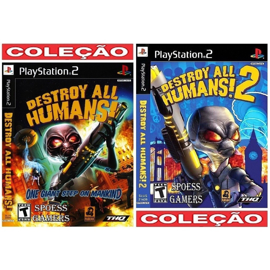 Jogo Ps 2 Destroy All Humans! 1 E 2 Coleção (2 Dvds)