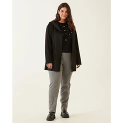 Calça Reta Básica Feminina Plus Size Cintura Média Em Algodão