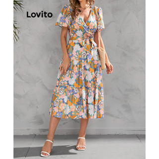 Lovito Vestido Boho Com Estampa Floral Para Mulheres LNL50027