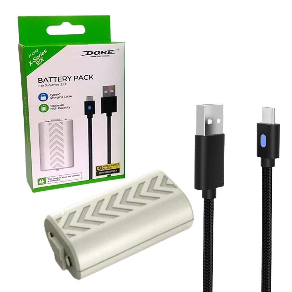 Bateria Recarregável + Cabo USB Tipo C Compatível com Controle Joystick Manete de Xbox Series X/S
