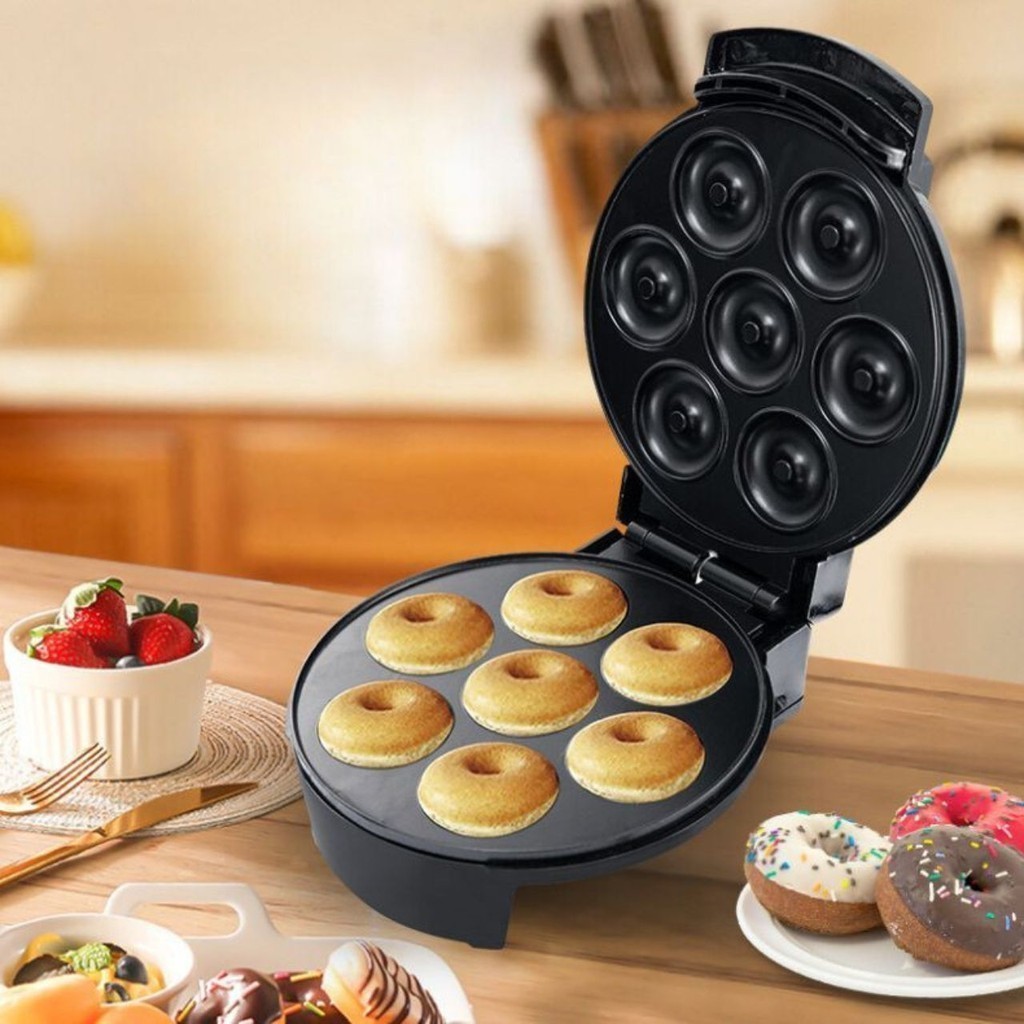 Máquina De Mini Donuts Sobremesa 110V Portátil Para Lanche De Café Da Manhã Infantil Cozinha em Oferta na Shopee