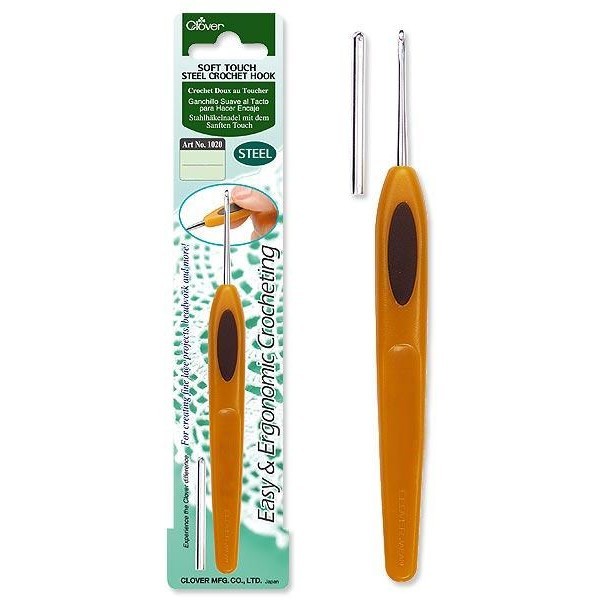 Agulha para Crochê Clover Soft Touch Ponta Fina de Aço