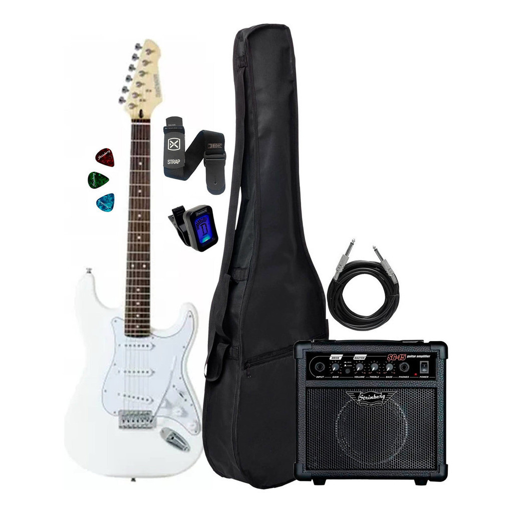 Guitarra Strinberg Rw50 Wh Branco + Acessórios + Cubo Sg15