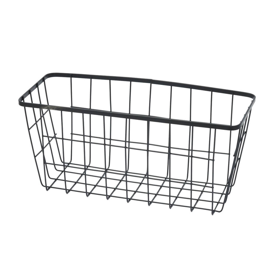 Cesto Aramado Multiuso Preto Fosco de Pendurar Retangular