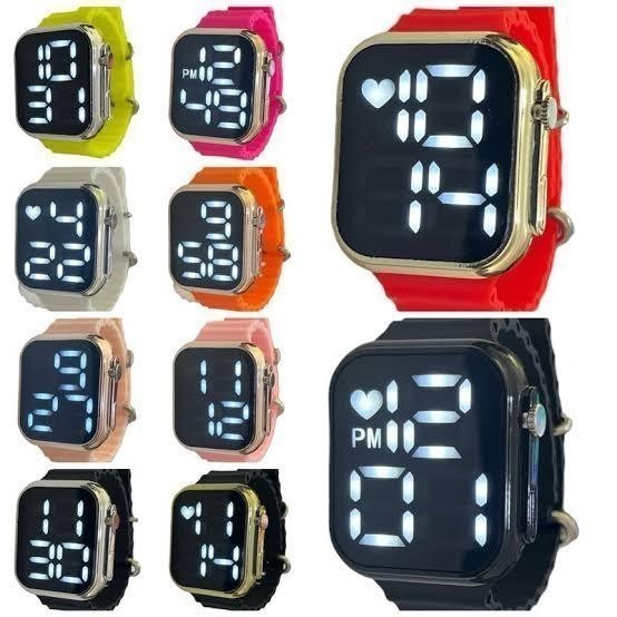KIT 10/5/3 Relógio Digital Masculino Feminino Led Quadrado Tipo Smartwatch Juvenil Revenda