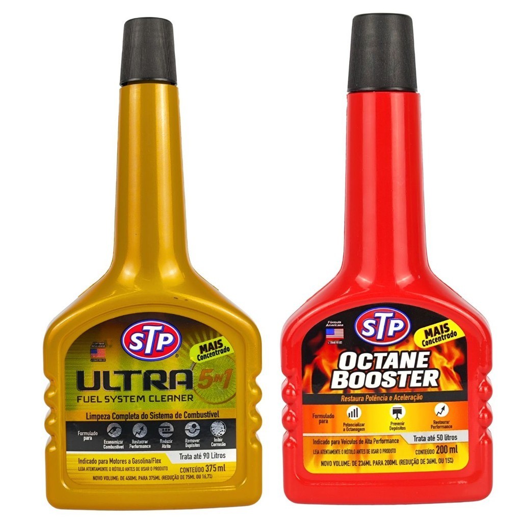 Kit  2 Aditivos Limpa Bico Injetores Ultra 5x1 + Octane Booster Stp em Oferta na Shopee