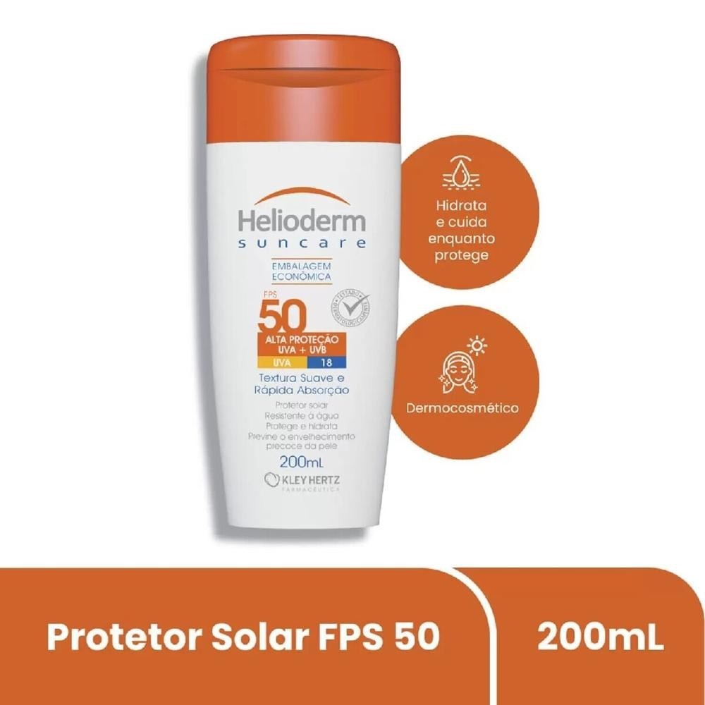 Protetor Solar Corporal Helioderm Suncare FPS50 com 200ml