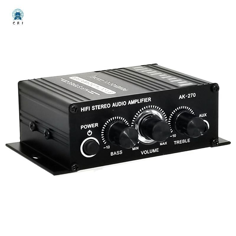 - 270 AK270 AK270 Mini Amplificador De Potência HIFI 12V Áudio Home Car Theater De 2 Canais Entrada USB/SD AUX