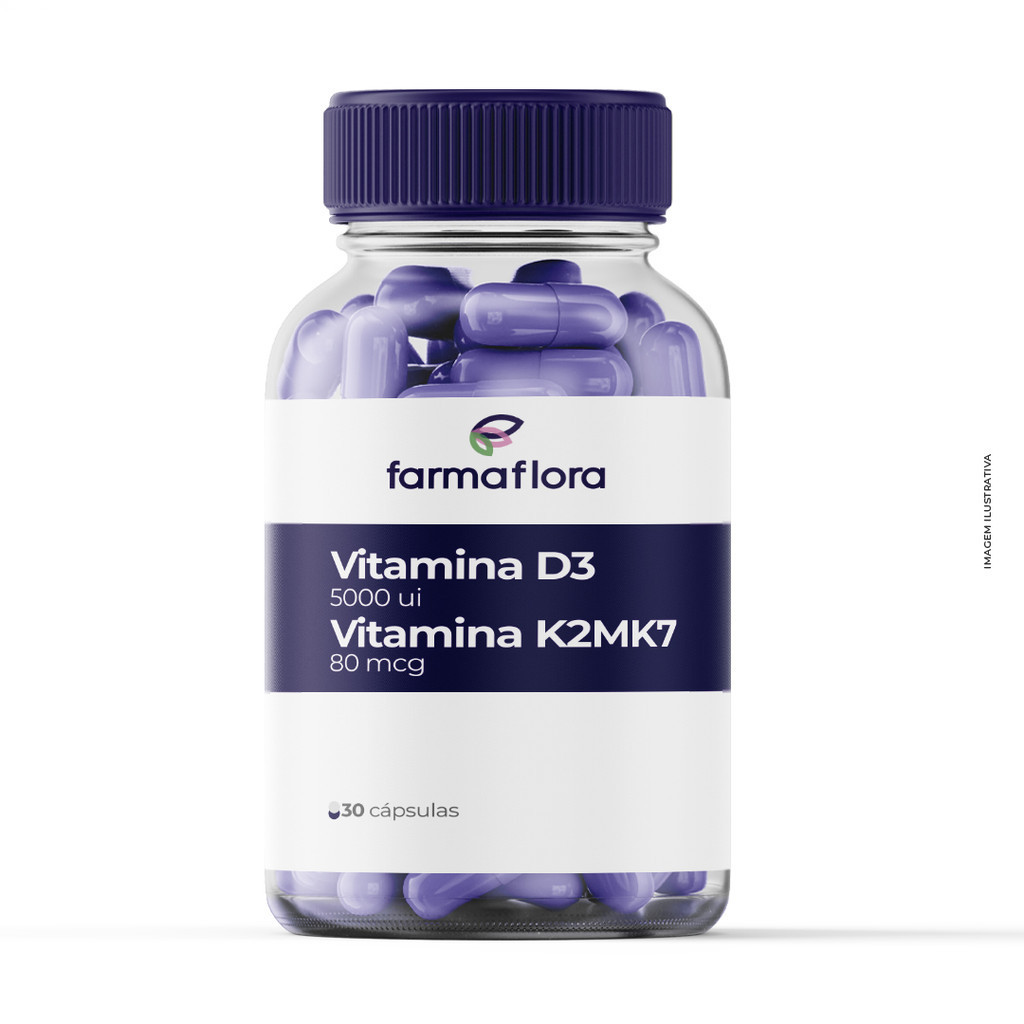 Vitamina D3 5000ui + Vitamina K2MK7 80 mcg - Farmaflora