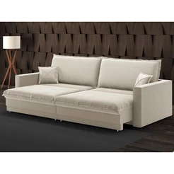 Sofá Tango 2,00m sem caixa, Retrátil e Reclinável Veludocristal Areia - NETSOFAS