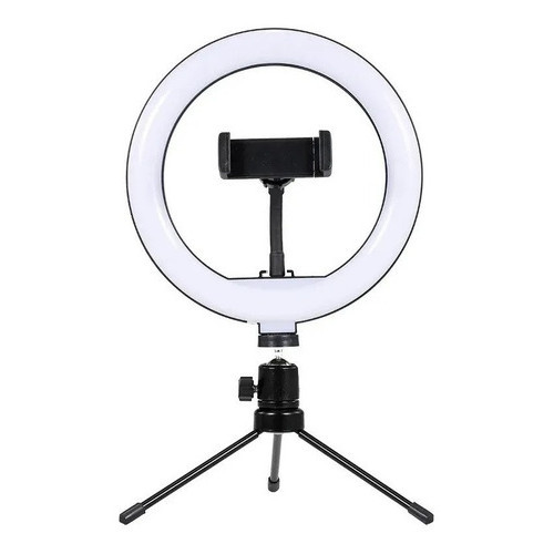 Ring Light Iluminador luz Led 8 Polegadas 20cm Com Mini Tripé e suporte para celular
