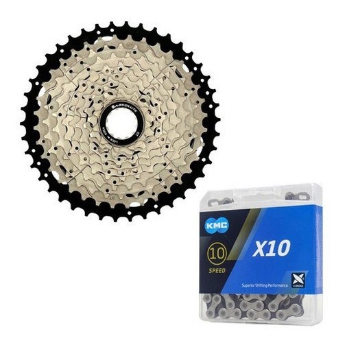 Cassete 10v Absolute 11/46 Corrente Kmc X10 20v Serv Shimano - Sports & Outdoors