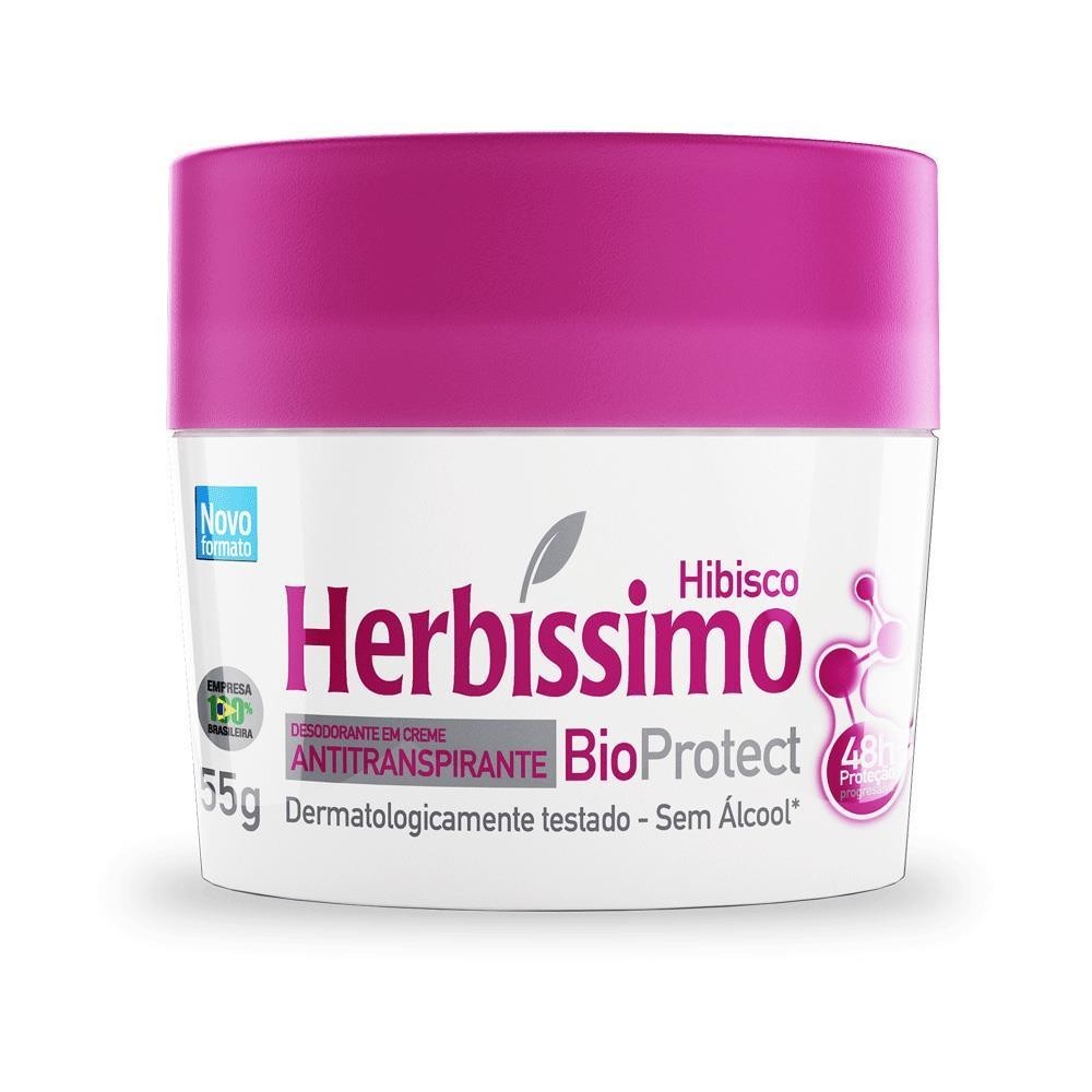 HERBÍSSIMO DESODORANTE CREME HIBISCO BIO-PROTECT COM 55G em Oferta na Shopee