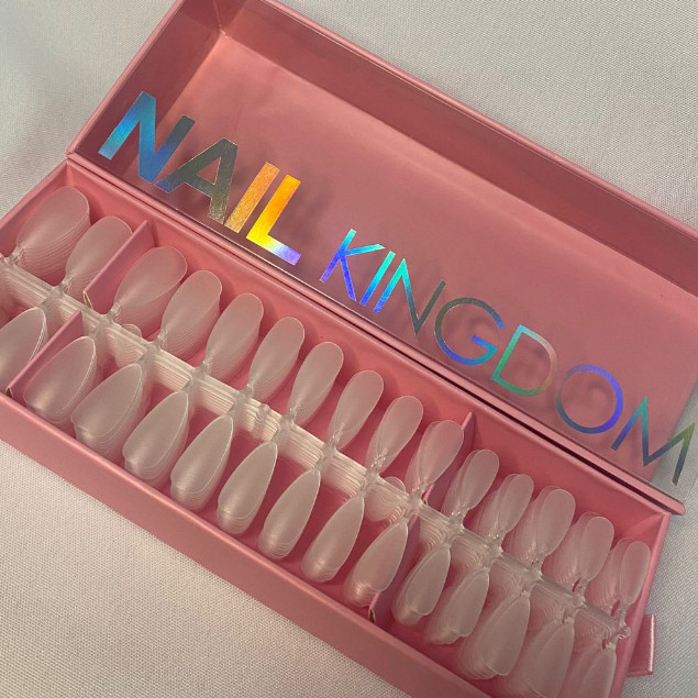 450 Unidades de Unhas Tips Solft Gel Tips em Gel Base Fosca Bailarina Oval Nail Kingdom em Oferta na Shopee