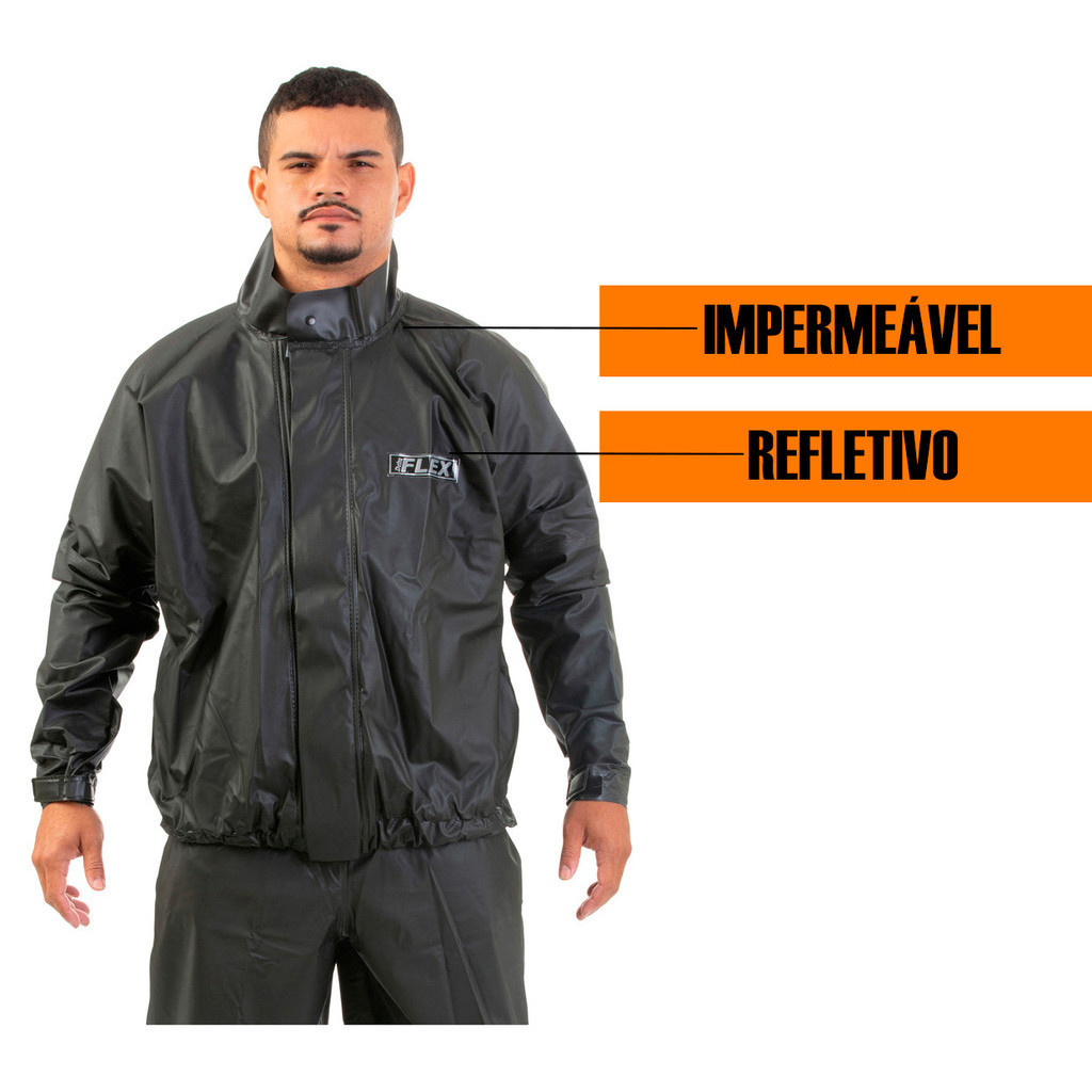 Capa de Chuva Conjunto Completo para Motoqueiro Motoqueira Adulto Impermeável Reforçada